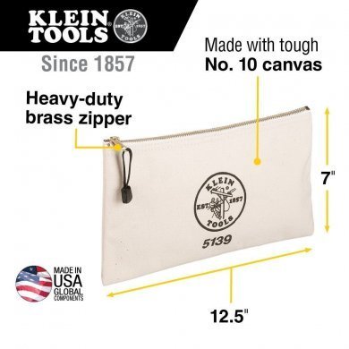 5139 Klein Tools Bolsa Utilitária em Lona 10 com ziper