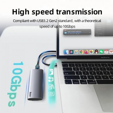 Case M.2 SATA NVMe para USB Tipo-C 10Gbps