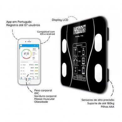 53522 Balança digital corporal bioimpedância bluetooth