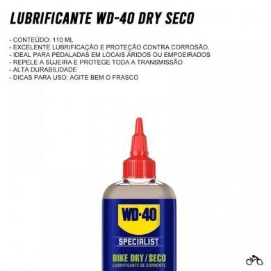 WD-40 Óleo lubrificante Bike Dry Seco 110ml