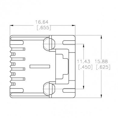 5556416-1 TE Conector Ethernet RJ45 modular 8P