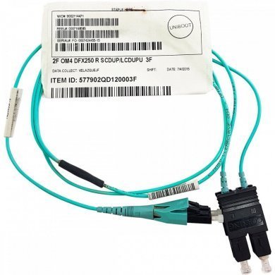 577902QD120003F Corning cordão duplex OM4 SC-PC/LC-PC Uniboot 91cm