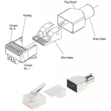 5-1375204-4 Conector AMP RJ45 CAT6 Blindado (10unid)