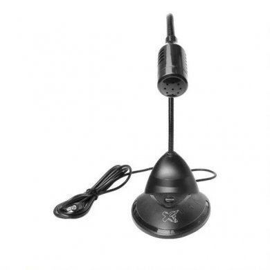 60000069 Maxprint Microfone de Mesa com pedestal Preto