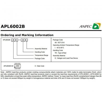 6023-00350000 5x conversor ADC APL6002B 6022 8Bit 3Ch Low Power SOT-23-8
