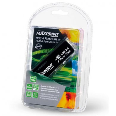 60245-8 Mini HUB USB 2.0 Maxprint com 4 Portas