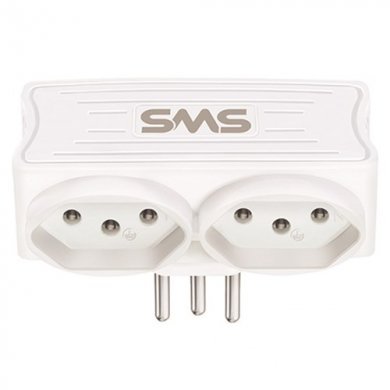 62333 CARREGADOR SMS 2 USB + 2 TOMADAS BRANCO