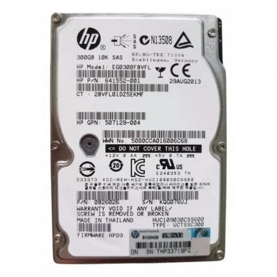 641552-001 HPE HD 300GB 10K SAS 2.5 Polegadas sem gaveta