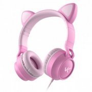 Vinik Headset KITTY EAR com Orelhas de Gato Rosa P3 1.2 metros com microfone no cabo