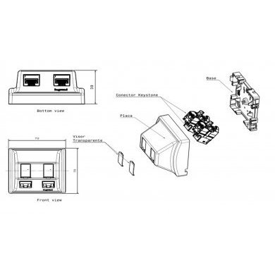 660216GL Legrand Caixa de Superfície 02 Portas RJ45