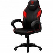 THUNDERX3 Cadeira Gamer EC1 Preta e Vermelha Suporta até 150kg Couro Sintético Premium com detalhes em fibra de carbono.