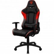 THUNDERX3 Cadeira Gamer EC3 Reclinável Cor Preta e Vermelha Suporta até 150kg Couro Sintético Premium Detalhes em Fibra de Carbono