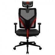 THUNDERX3 Cadeira Gamer Ergonomic Yama1 ajustável preta e vermelha até 150Kg tecido de malha de alta resistênc