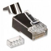 Conector RJ45 CAT6A CAT7 blindado (50 unidades) com guia para cabo sólido 23AWG