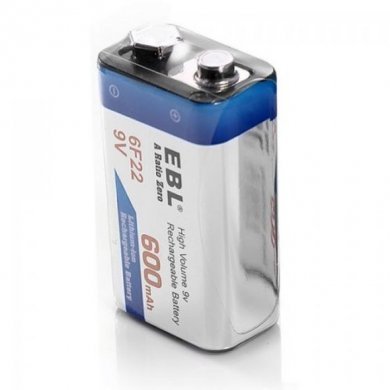6F22 EBL Bateria Recarregável 9V 600mAh LN-8161