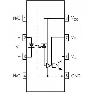 Acoplador optico isolado 10MBps PDIP8 PTH