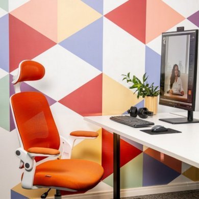 70039 Cadeira Elements Astra Ergonômica Laranja e Branca