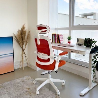 70039 Cadeira Elements Astra Ergonômica Laranja e Branca