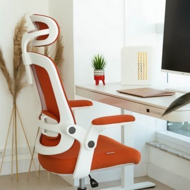 70039 Cadeira Elements Astra Ergonômica Laranja e Branca