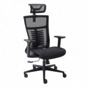 Cadeira Office Elements Vertta Pro Preta com Braços 3D e curvas ergonômicas em Mesh, suporta até 150kg