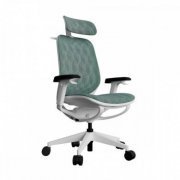 Cadeira Office Elements Joplin Branca e Verde Full Mesh, suporta até 110kg, garantia estendida de 10 anos