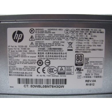 702308-002 HP Fonte 240W EliteDesk SFF 800 G1