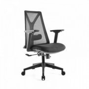 Cadeira Elements Olympia Preta Braços 3D encosto em mesh e assento em poliester, suporta até 120kg