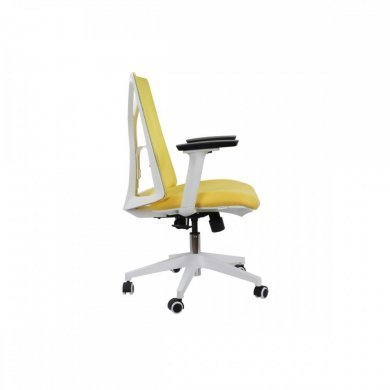 Cadeira Elements Olympia Branca e Amarela Braços 3D