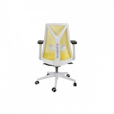 Cadeira Elements Olympia Branca e Amarela Braços 3D