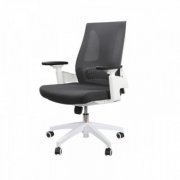 Cadeira Elements Helene Branca e Grafite 3D encosto em mesh e assento em poliester suporta até 120kg