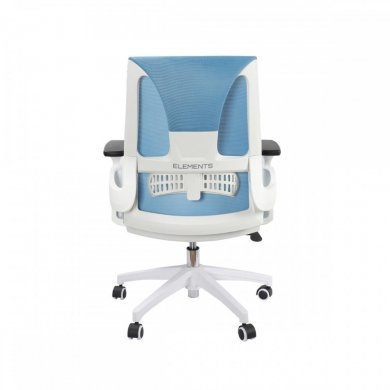 Cadeira Elements Helene Branca e Azul Braços 3D