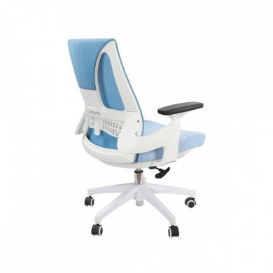 Cadeira Elements Helene Branca e Azul Braços 3D