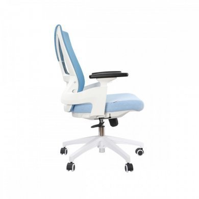 Cadeira Elements Helene Branca e Azul Braços 3D