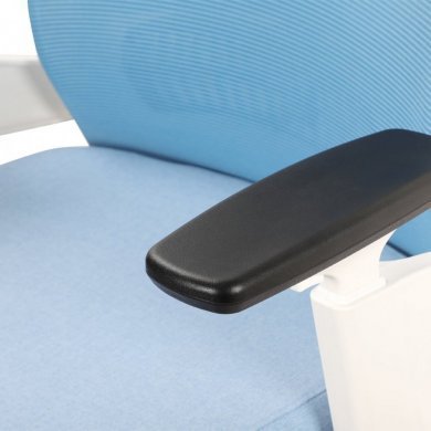 Cadeira Elements Helene Branca e Azul Braços 3D