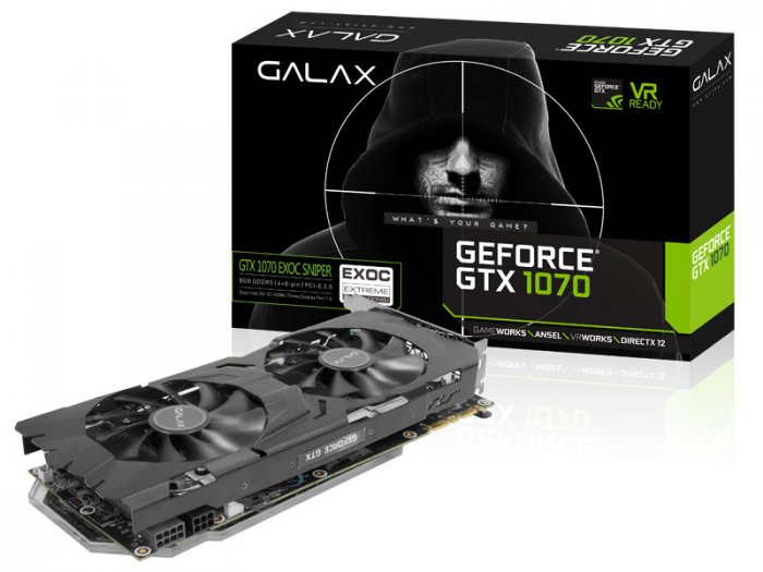 70NSH6DHM9ES GALAX Placa de Vídeo GTX 1070 8GB DDR5 256Bit