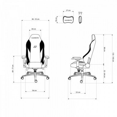 Cadeira Gamer Elements Lunari Titan XL preta