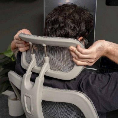 71468 Cadeira Ergonômica Elements Siggy Preta 100% Mesh