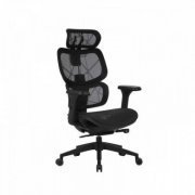 Cadeira Ergonômica Elements Siggy Preta 100% Mesh ajuste de encosto e apoio de cabeça suporta até 140kg