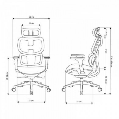 71469 Cadeira Ergonômica Elements Siggy Cinza 100% Mesh