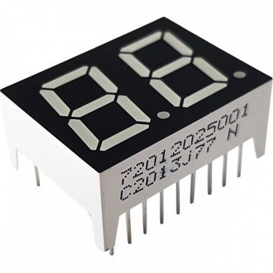 72012025001 Display 7 segmentos duplo verde 2VCC (Kit 5x)