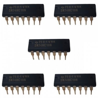 74HC10N CI SN74HC10N Portas lógicas Tripla DIP14 (Kit 5x)
