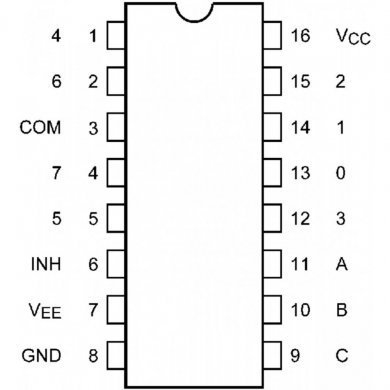 CI 74HC4051D mux demux analógico SOIC16 (Kit 4x un)