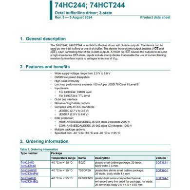 74HCT244PW 10x Ci NXP HC244 Buffer Octal 8 bits 3 state TSSOP-20