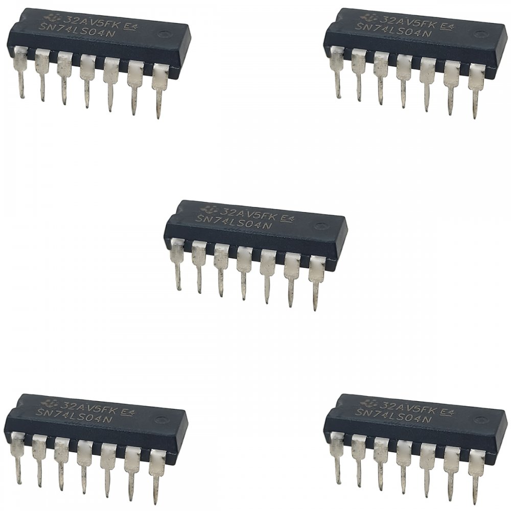 74LS04N CI 6x porta inversora HEX inverter DIP14 (Kit 5x)