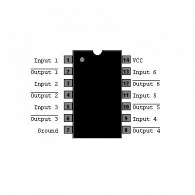 IC inverter hex schmitt trigger CMOS SOIC-14
