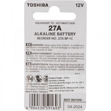 75266 Toshiba pilha alcalina 12V 27A MN27 para controle A27 L828