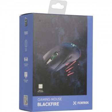 75683 Fortrek mouse gamer Blackfire RGB 6 botões 7200DPI preto