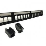 COMMSCOPE Patch Panel 24 Portas CAT6 SL UTP 1U CG Carregado com 24 Jack CAT¨6 SL PT 568-A/B