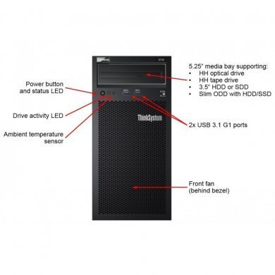 7Y48A03NBR Lenovo Servidor ST50 Xeon E-2224G 3.5GHz 4 cores