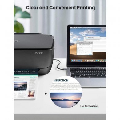 80807 Ugreen cabo de impressora USB-C para USB-B 2.0